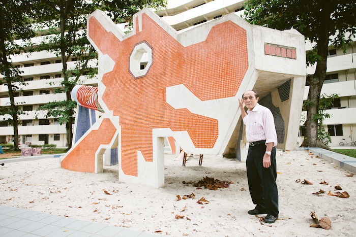 Ean Ghee Khor in front of one of his playground dragons. | ZAKARIA ZAINAL